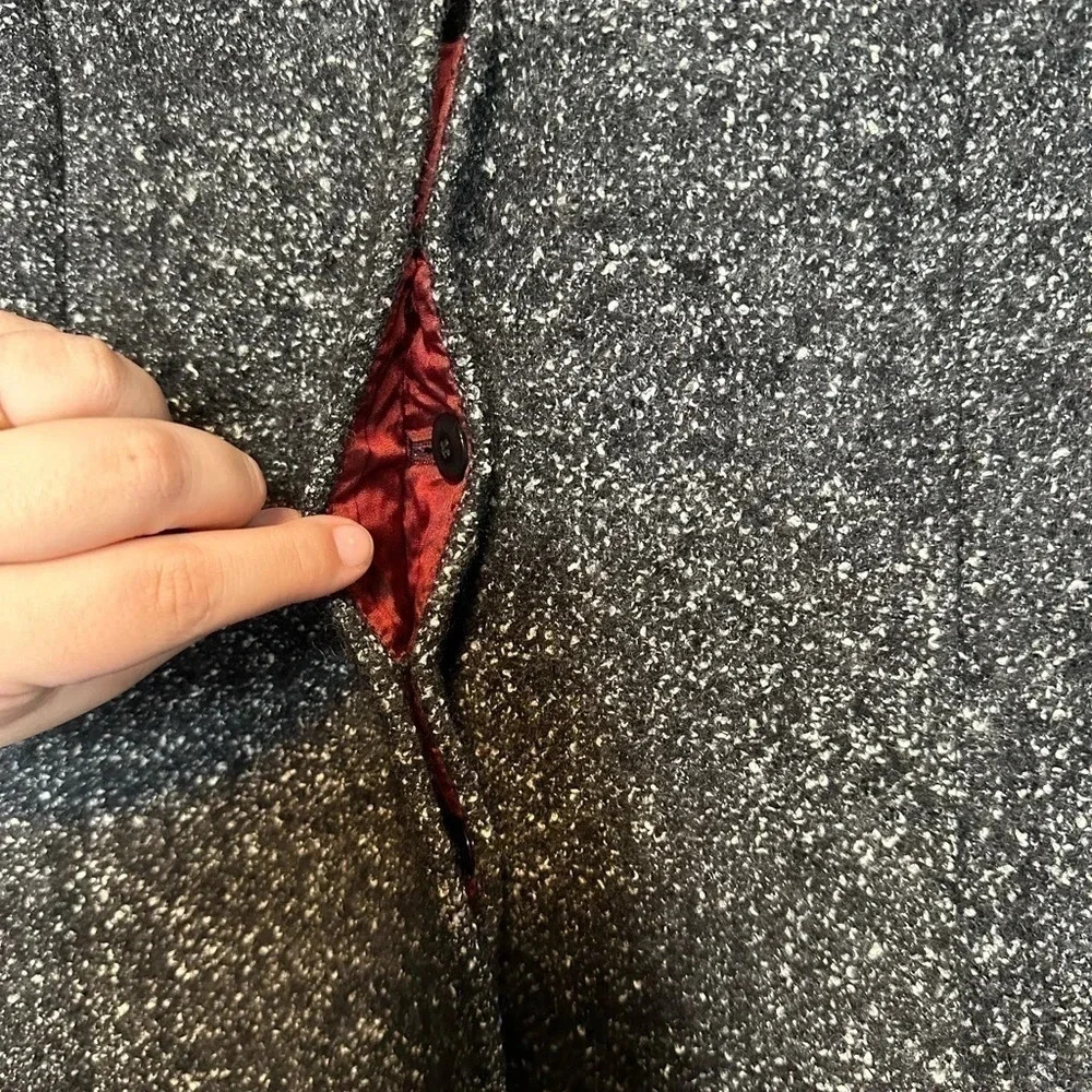 Ann Taylor Black Tweed Blazer with Red Lining - Picture 7 of 8